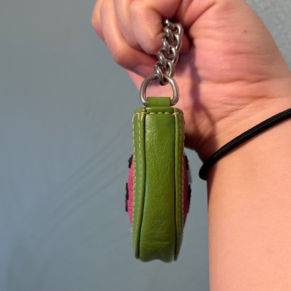 Coach Pink & Green Watermelon Slice Wristlet - Picture 5 of 9